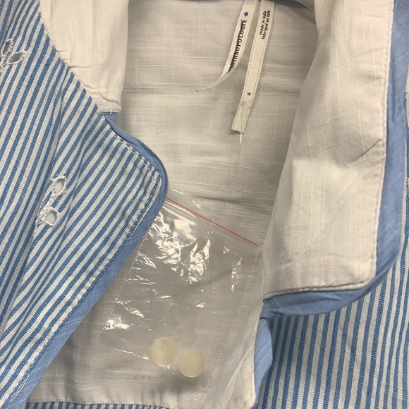 Anthropologie cezzane nightgown lounge dress new size small eyelet blue white - Picture 7 of 9